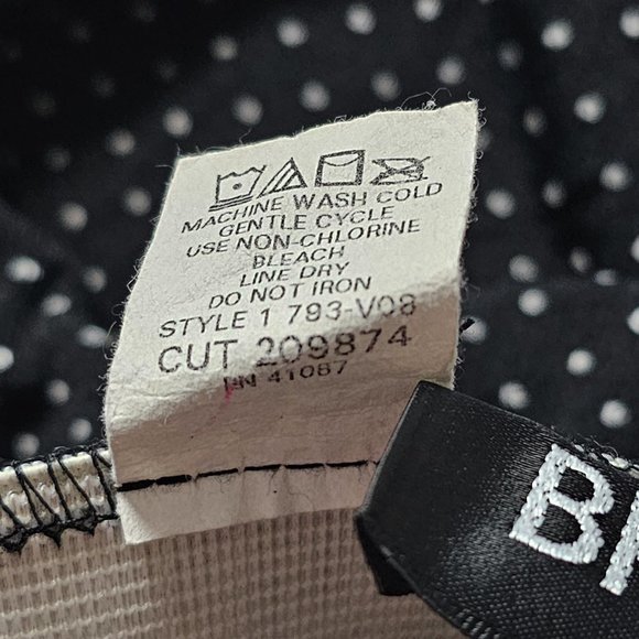 Briggs Petite Black and White Polka Dot Button Slit Mid Length Skirt MP - Picture 5 of 5